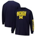 thumbnail image 1 of Men's Fanatics  Navy Michigan Wolverines Big & Tall Vision Long Sleeve T-Shirt, 1 of 3