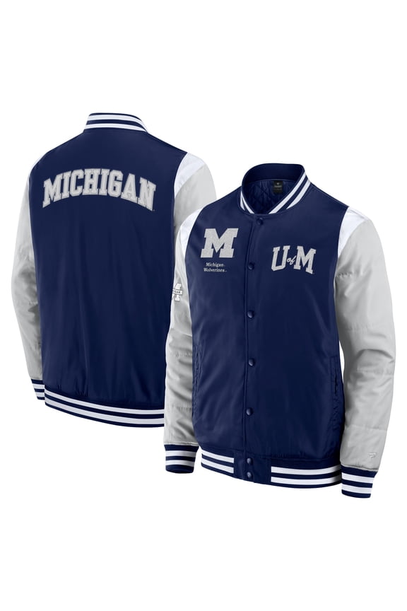 Men's Fanatics Navy Michigan Wolverines Elements-Elite Full-Snap Jacket