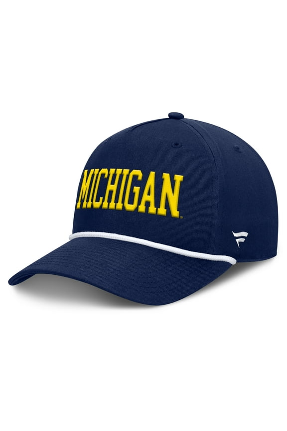 Men's Fanatics Navy Michigan Wolverines Foul Ball Rope Adjustable Hat