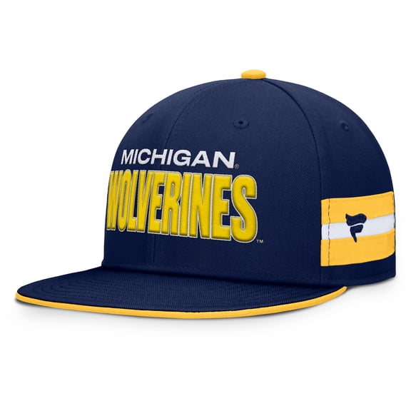 Men's Fanatics Navy Michigan Wolverines Pick Off Fitted Hat