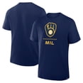 thumbnail image 1 of Men's Fanatics Navy Milwaukee Brewers Clubhouse Legacy Side Swipe T-Shirt, 1 of 3