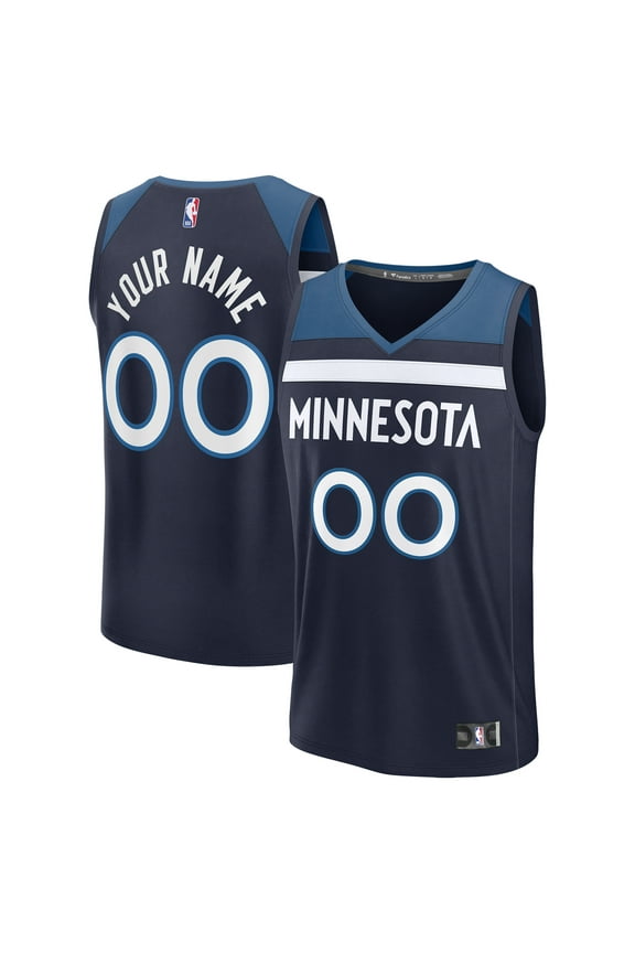 Men's Fanatics Navy Minnesota Timberwolves Fastbreak Custom Jersey - Icon Edition