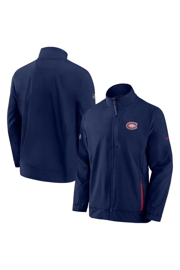 Men's Fanatics Navy Montreal Canadiens Authentic Pro Rink Coaches Full-Zip Jacket