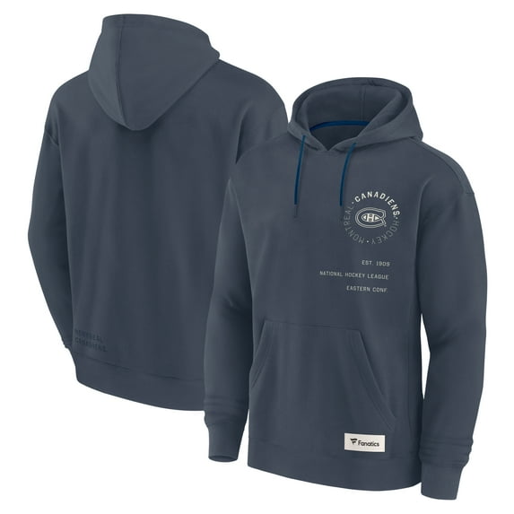Men's Fanatics Navy Montreal Canadiens Future Ground Info Pullover Hoodie