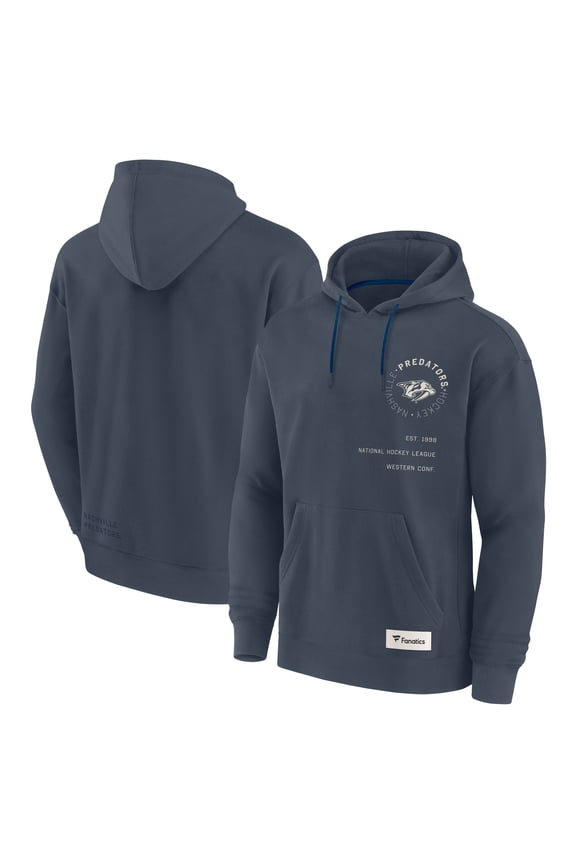 Men's Fanatics Navy Nashville Predators Future Ground Info Pullover Hoodie