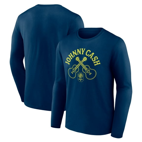 Men's Fanatics Navy Nashville SC x Johnny Cash Guitar Long Sleeve T-Shirt