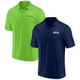 thumbnail image 1 of Men's Fanatics Navy/Neon Green Seattle Seahawks Dueling Two-Pack Polo Set, 1 of 5
