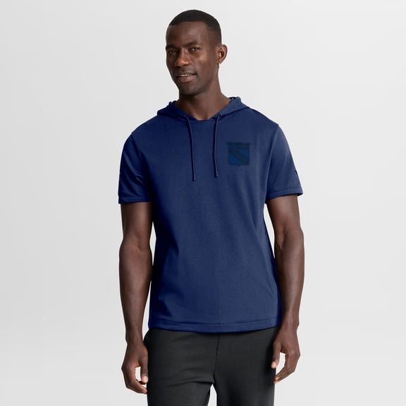 Men's Fanatics Navy New York Rangers Authentic Pro Road Short Sleeve Hoodie