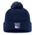 thumbnail image 1 of Men's Fanatics Navy New York Rangers Primary Logo Cuffed Knit Hat with Pom, 1 of 2