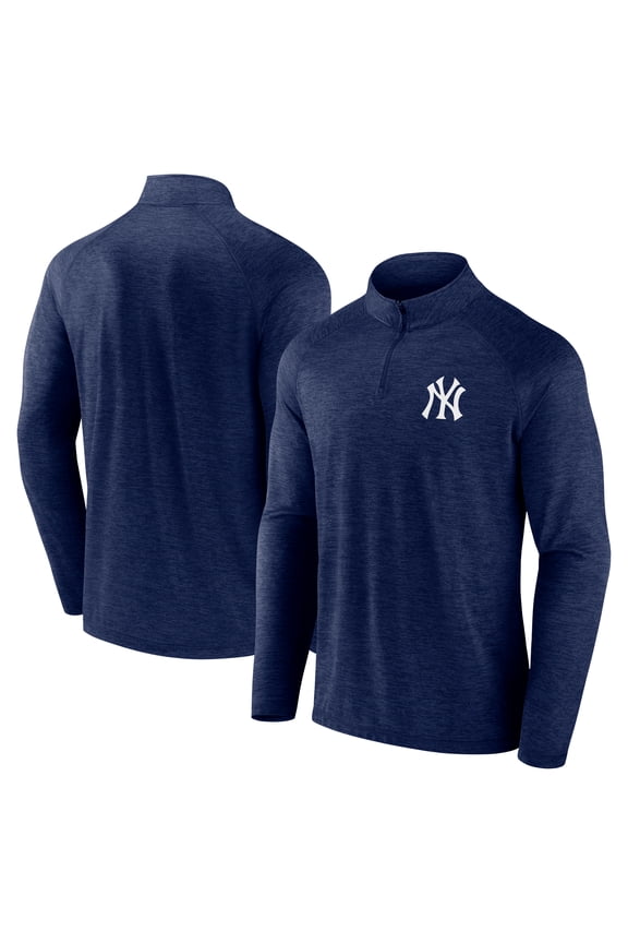 Men's Fanatics Navy New York Yankees Head-to-Head Raglan Quarter-Zip Jacket
