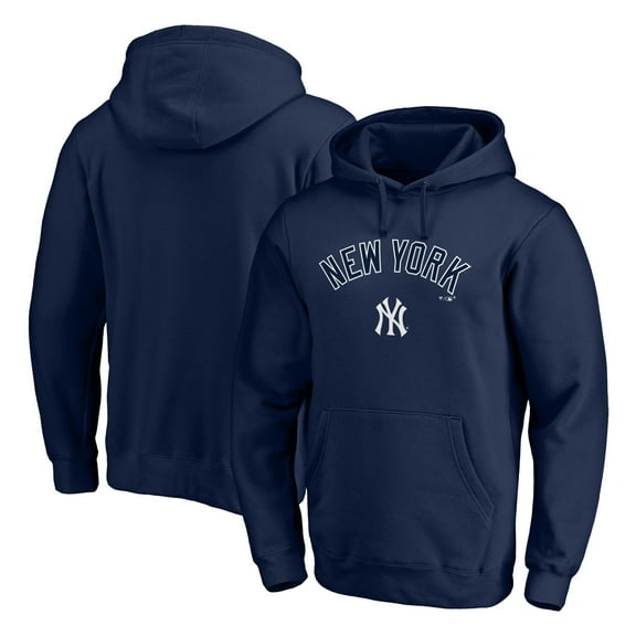 Men's Navy New York Yankees Team Lock Up Wordmark Pullover Hoodie