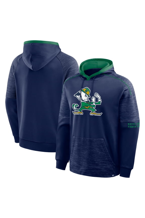 Men's Fanatics Navy Notre Dame Fighting Irish Quad Defender-Pullover Hoodie