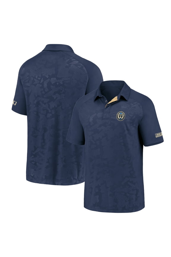 Men's Fanatics Navy Philadelphia Union Iconic Defender Raglan Polo
