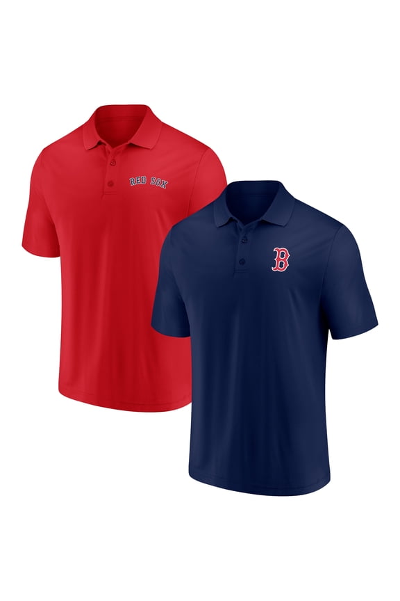 Men's Fanatics Navy/Red Boston Red Sox Dueling Logos Polo Combo Set