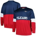 thumbnail image 1 of Men's Fanatics Navy/Red New Orleans Pelicans Big & Tall Split Pullover Sweatshirt, 1 of 3