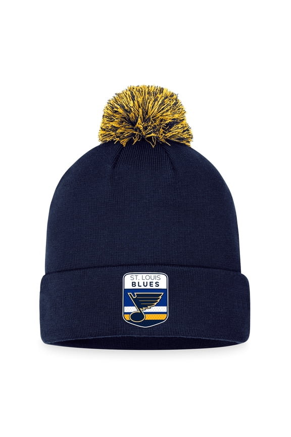 Men's Fanatics  Navy St. Louis Blues 2023 NHL Draft Cuffed Knit Hat with Pom