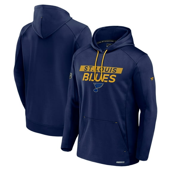 Men's Fanatics Navy St. Louis Blues Authentic Pro Rink Fleece Pullover Hoodie