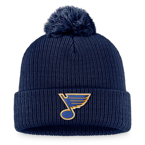 Men's Fanatics Navy St. Louis Blues Primary Logo Cuffed Knit Hat with Pom