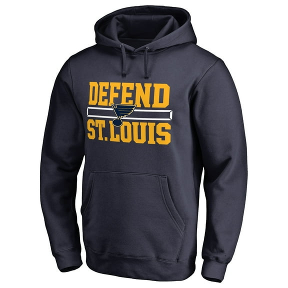 Men's Navy St. Louis Blues Hometown Collection Defend Pullover Hoodie