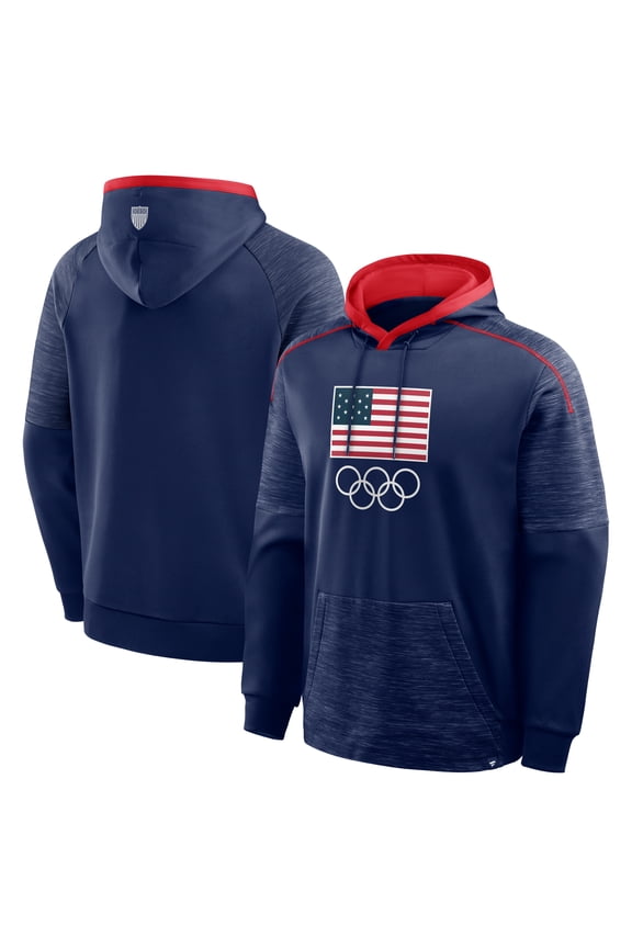 Men's Fanatics Navy Team USA Goaltender Defender-Pullover Hoodie