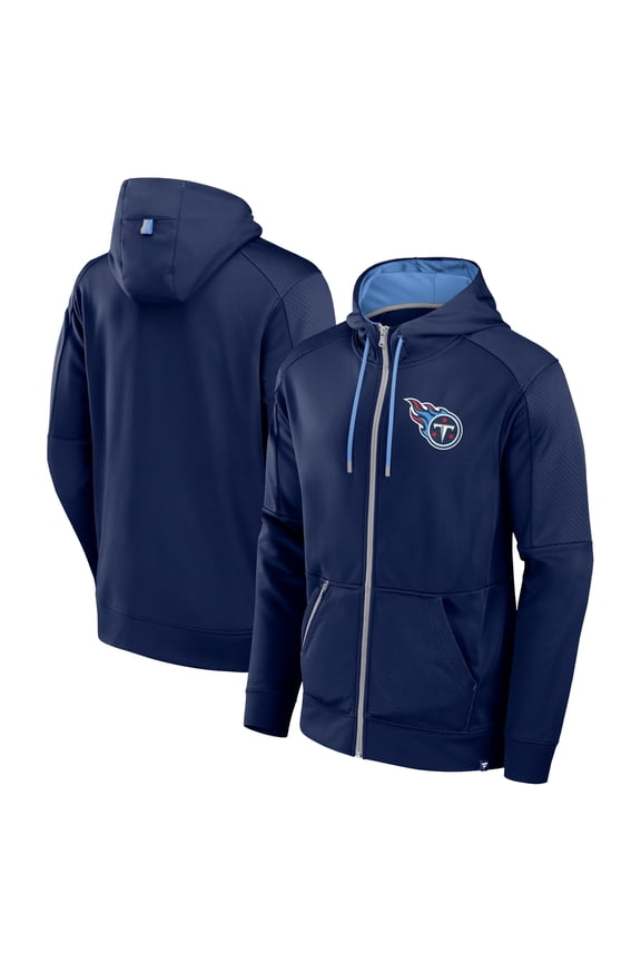 Men's Fanatics Navy Tennessee Titans Defender Full-Zip Hoodie