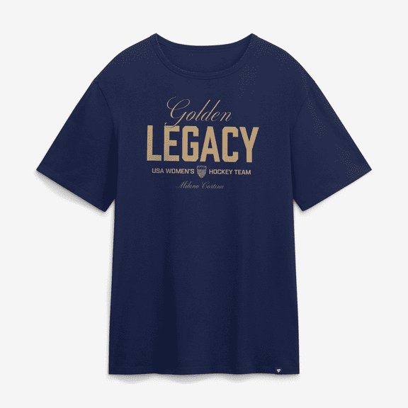 Men's Fanatics Navy US Women's Olympic Hockey 2026 Winter Olympics Golden Legacy T-Shirt