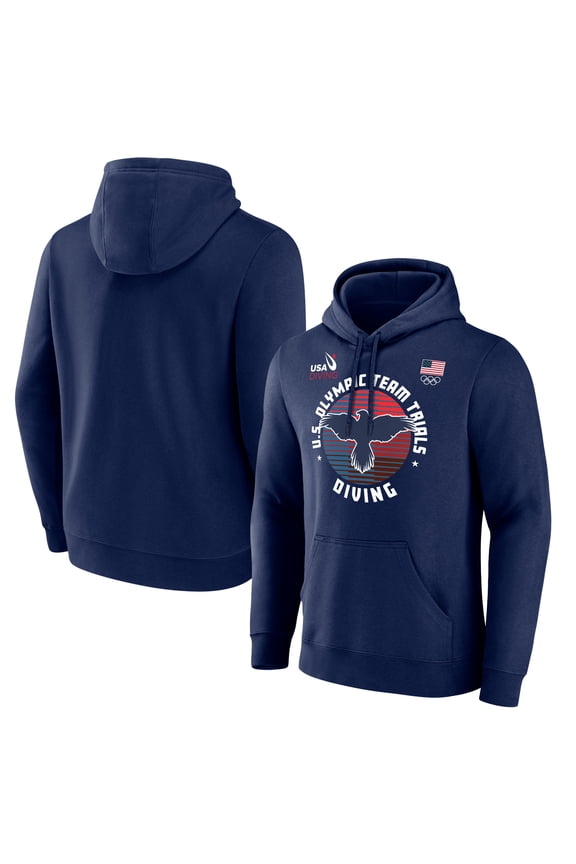 Men's Navy USA Diving 2024 U.S. Olympic Team Trials Plummet Bars Pullover Hoodie