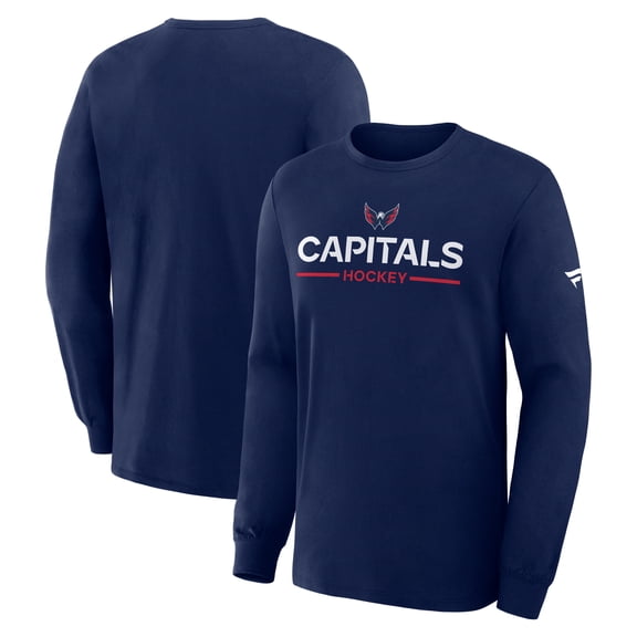 Men's Fanatics Navy Washington Capitals Authentic Pro Primary Long Sleeve T-Shirt