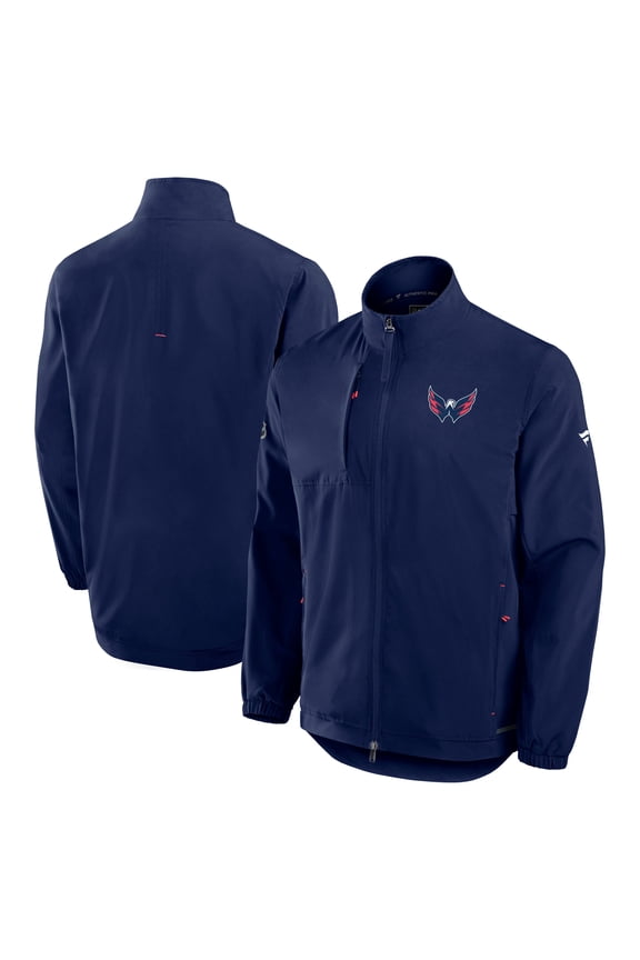 Men's Fanatics Navy Washington Capitals Authentic Pro Rink Full-Zip Coaches Jacket