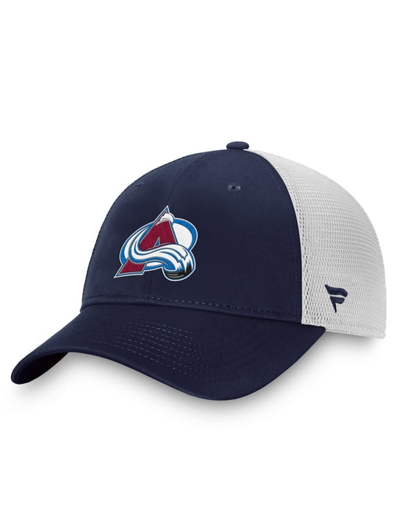 Men's Fanatics Navy/White Colorado Avalanche Core Primary Logo Trucker Adjustable Hat