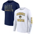 thumbnail image 1 of Men's Fanatics Navy/White Milwaukee Brewers Two-Pack Combo T-Shirt Set, 1 of 5