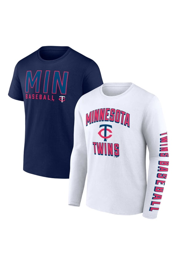 Men's Fanatics Navy/White Minnesota Twins Two-Pack Combo T-Shirt Set