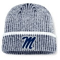 thumbnail image 1 of Men's Fanatics  Navy/White Ole Miss Rebels Haze Cuffed Knit Hat, 1 of 2