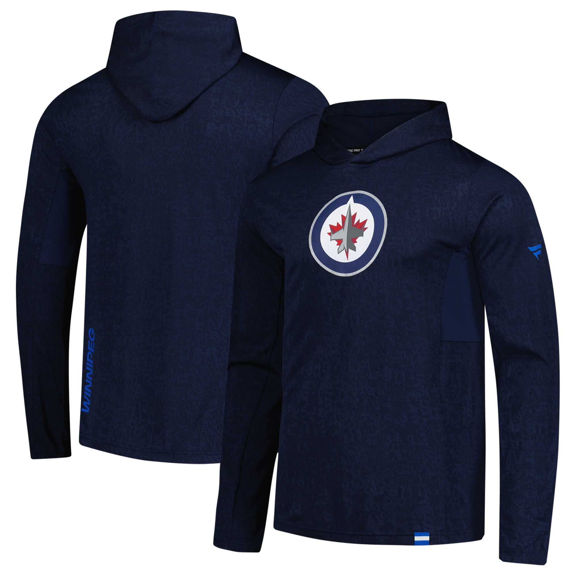 Men's Fanatics Navy Winnipeg Jets Authentic Pro Lightweight Pullover Hoodie