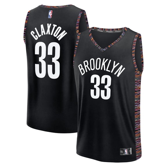 Men's Fanatics Nic Claxton Black Brooklyn Nets 2025/26 City Edition Fast Break Jersey