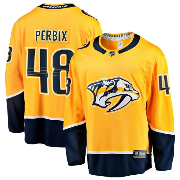 Men's Fanatics Nick Perbix Gold Nashville Predators Home Breakaway Jersey