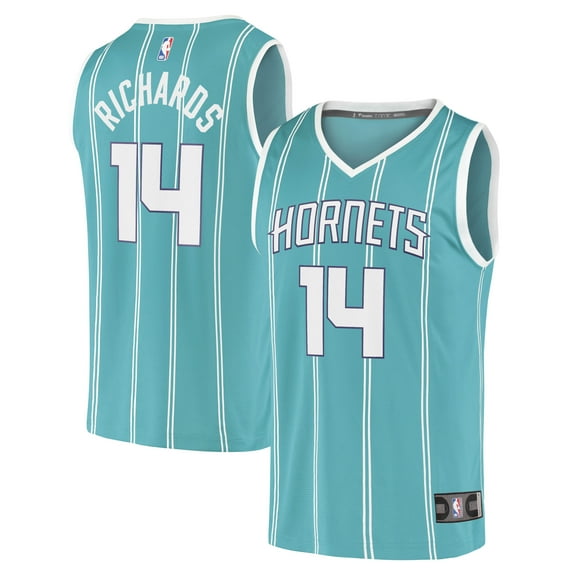 Men's Fanatics Nick Richards Teal Charlotte Hornets Fast Break Replica Jersey - Icon Edition