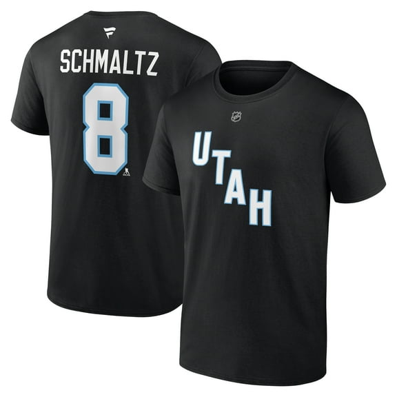 Men's Fanatics Nick Schmaltz Black Utah Mammoth Authentic Stack Name & Number T-Shirt
