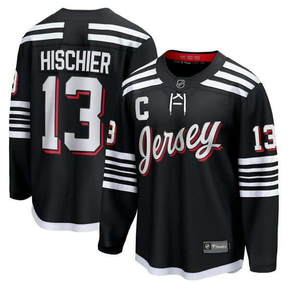 Men's Fanatics Nico Hischier Black New Jersey Devils Alternate Premier Breakaway Player Jersey