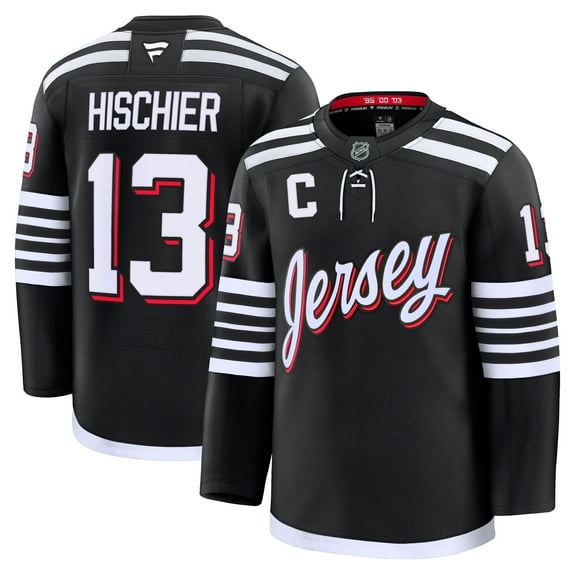 Men's Fanatics Nico Hischier Black New Jersey Devils Alternate Premium Jersey