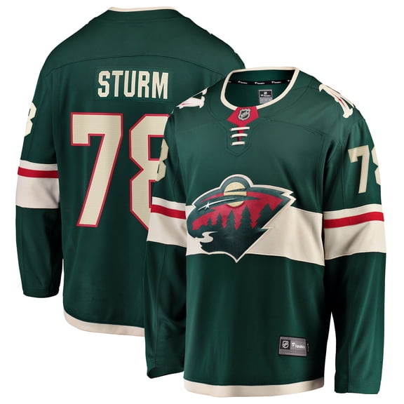 Men's Fanatics Nico Sturm Green Minnesota Wild Home Breakaway Jersey
