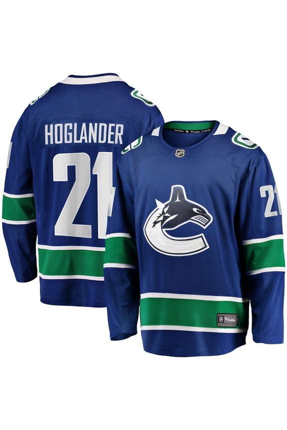 Men's Fanatics Nils Hoglander Blue Vancouver Canucks Home Premier Breakaway Player Jersey