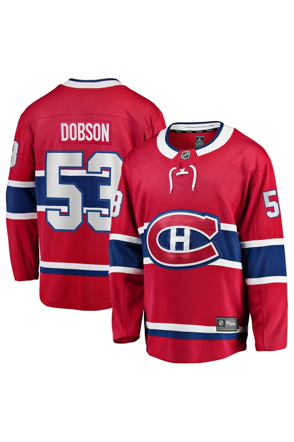 Men's Fanatics Noah Dobson Red Montreal Canadiens Home Breakaway Jersey