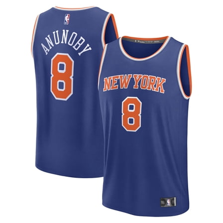 Men's Fanatics OG Anunoby Blue New York Knicks Fast Break Replica Player Jersey - Icon Edition