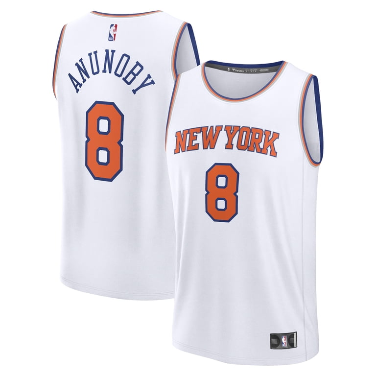 Men's Fanatics OG Anunoby White New York Knicks Fast Break Replica