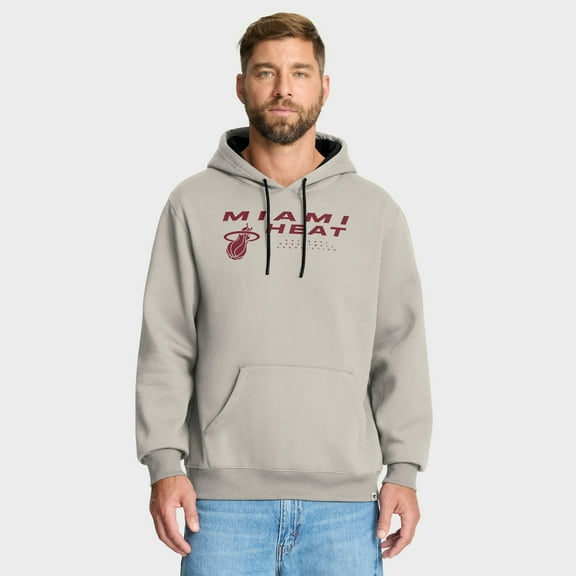 Men's Fanatics Off White Miami Heat Crossover Collection Blocked Shot Premium Pullover Hoodie