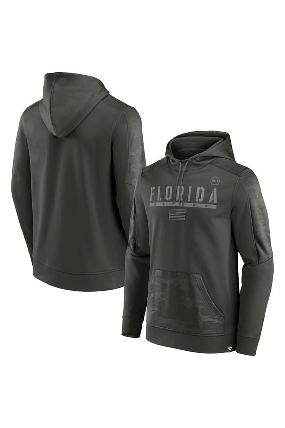 Men's Fanatics Olive Florida Gators Operation Hat Trick Military Appreciation Guardian Pullover Hoodie