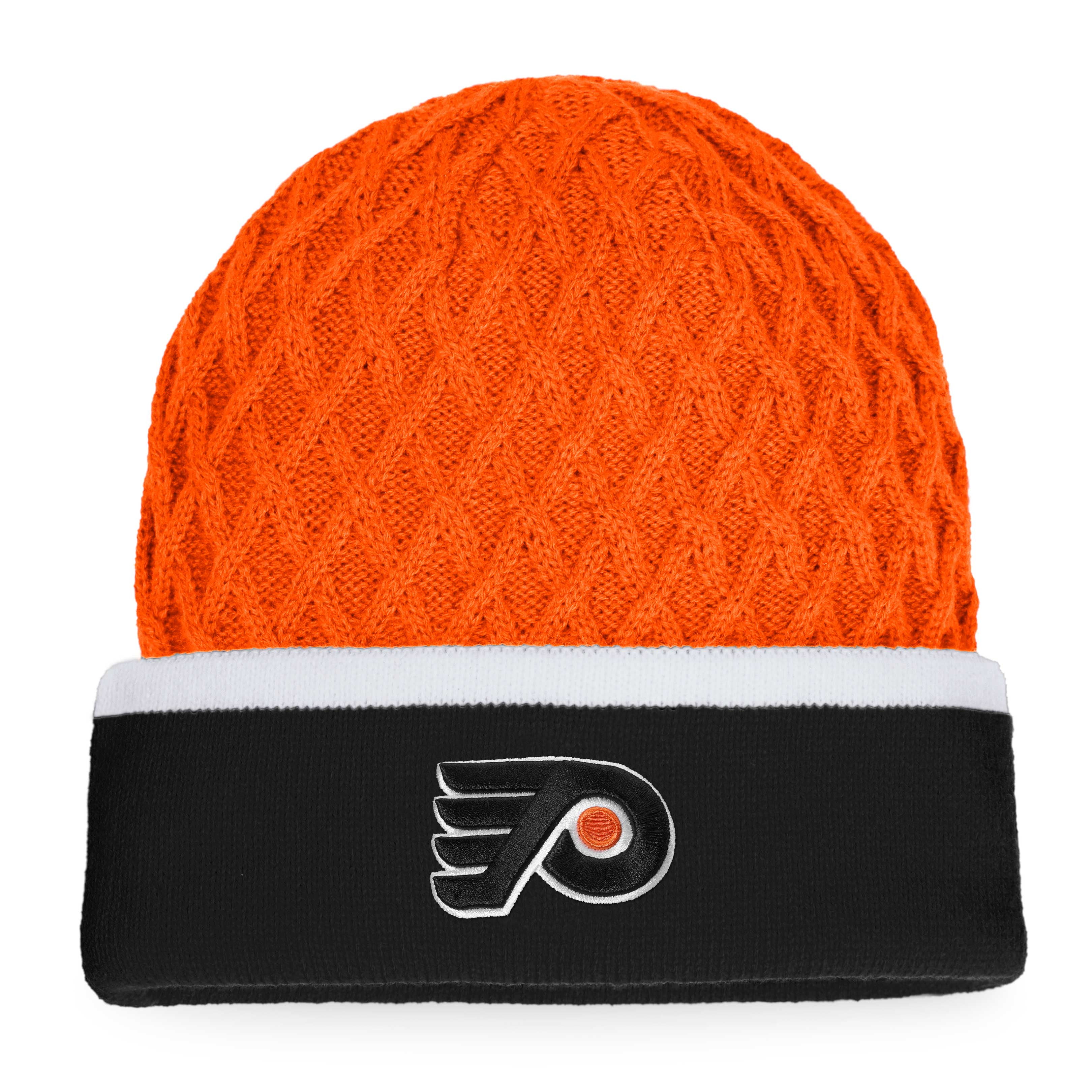Men's Fanatics Orange/Black Philadelphia Flyers Iconic Striped Cuffed Knit Hat