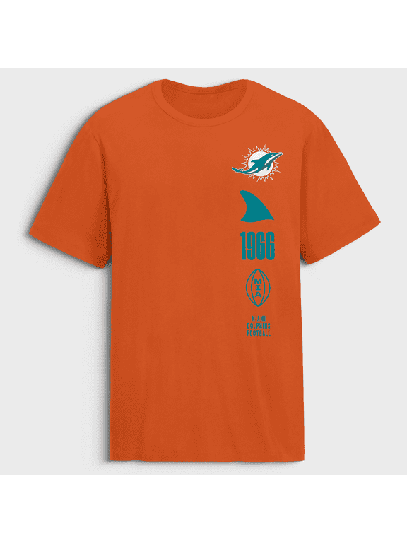 Men's Fanatics Orange Miami Dolphins Breaking Tackles Legacy Cotton T-Shirt