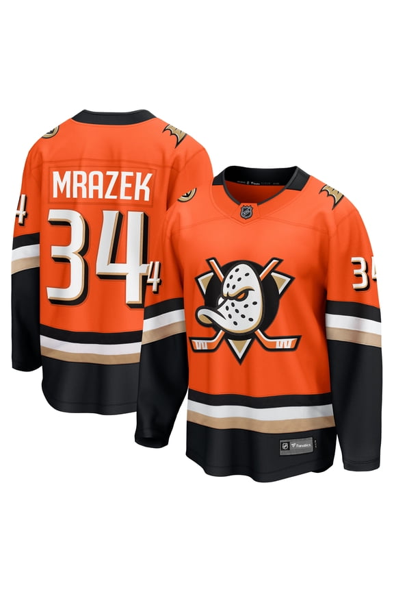 Men's Fanatics Petr Mrazek Orange Anaheim Ducks Home Breakaway Jersey